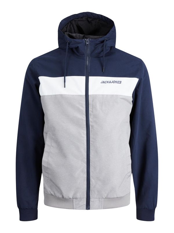 JACK & JONES JACK & JONES Prijelazna jakna 'Rush'  mornarsko plava / siva melange / bijela