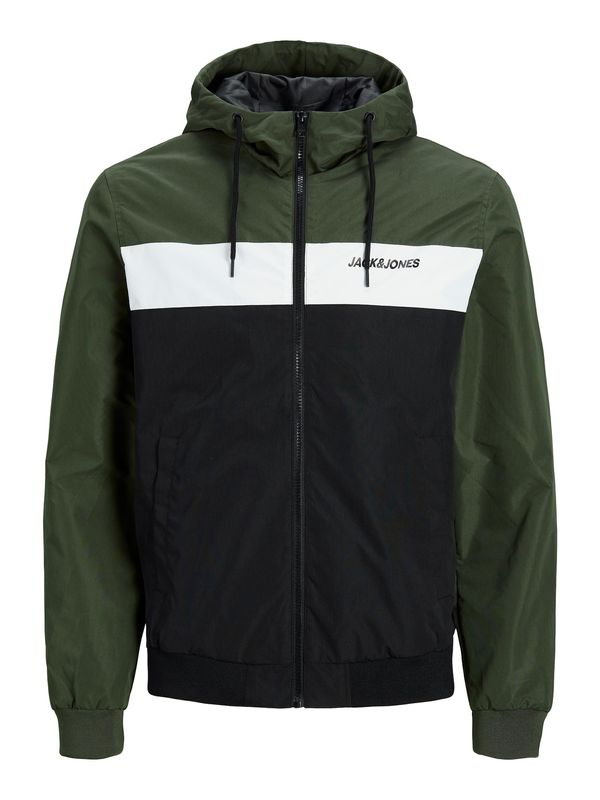 JACK & JONES JACK & JONES Prijelazna jakna 'Rush'  tamno zelena / crna / bijela