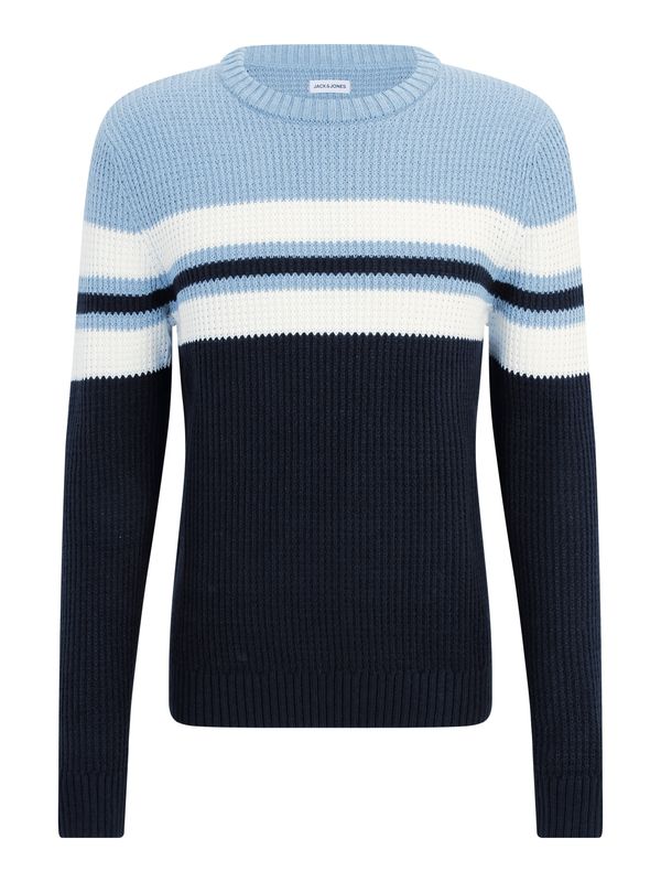 JACK & JONES JACK & JONES Pulover 'JJSander'  mornarsko plava / svijetloplava / bijela
