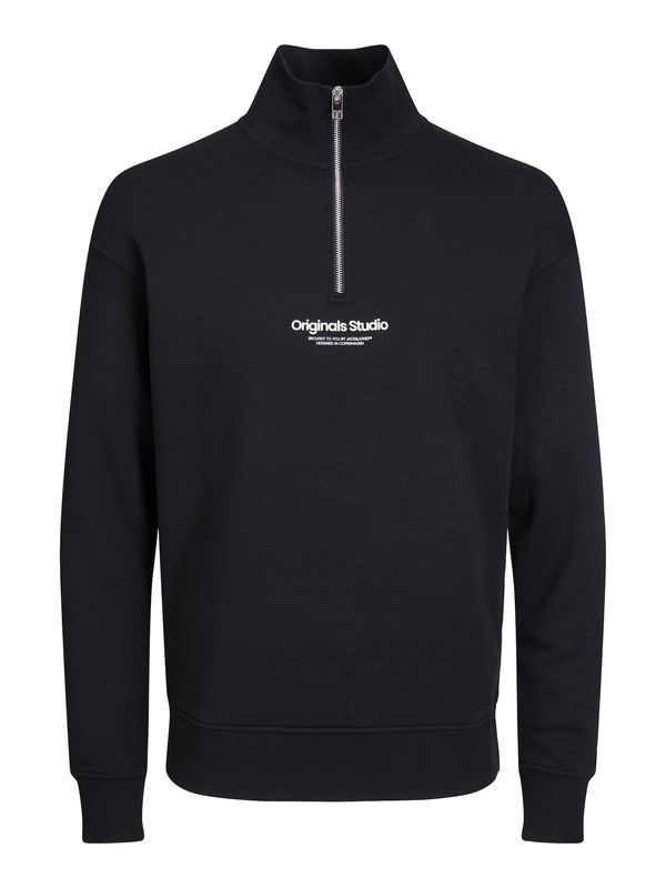 JACK & JONES JACK & JONES Sweater majica  crna / bijela