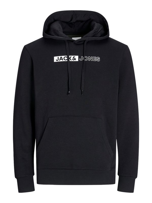 JACK & JONES JACK & JONES Sweater majica  crna / bijela