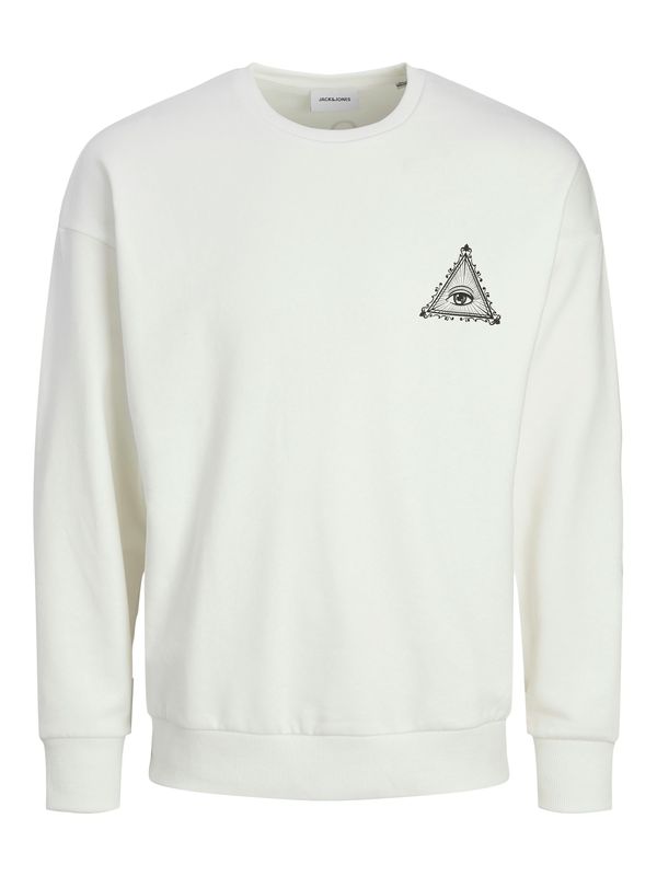 JACK & JONES JACK & JONES Sweater majica 'JJMYSTIC'  crna / bijela