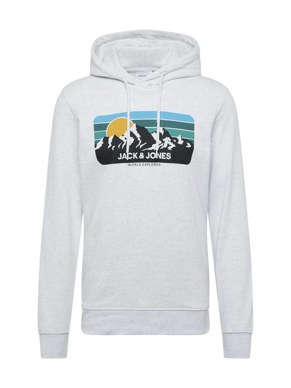 JACK & JONES JACK & JONES Sweater majica 'JJPEAK'  plava / svijetloplava / crna / bijela