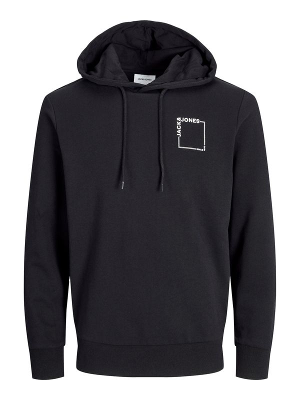 JACK & JONES JACK & JONES Sweater majica 'JJVERNER'  crna / bijela