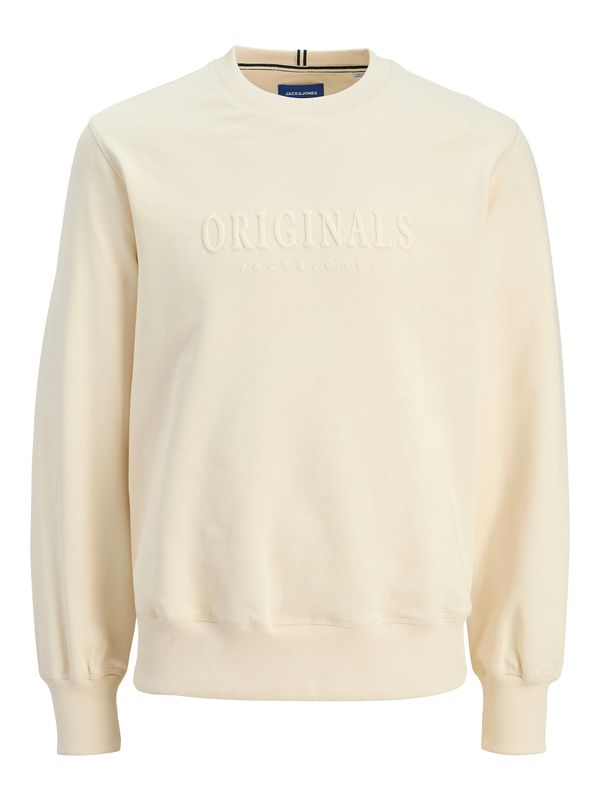 JACK & JONES JACK & JONES Sweater majica 'JORFREDERIKSBERG'  vuneno bijela