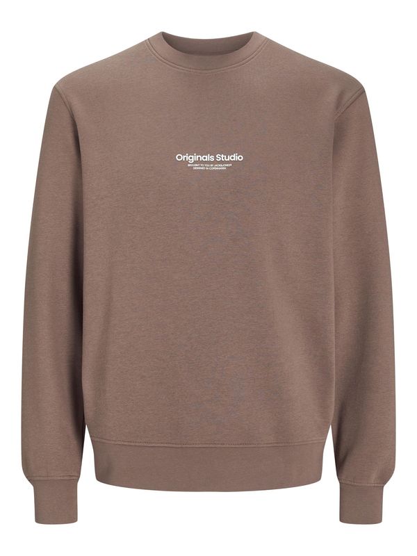 JACK & JONES JACK & JONES Sweater majica 'JORVesterbro'  čokolada / bijela