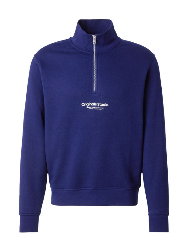 JACK & JONES JACK & JONES Sweater majica 'JORVESTERBRO'  morsko plava / bijela