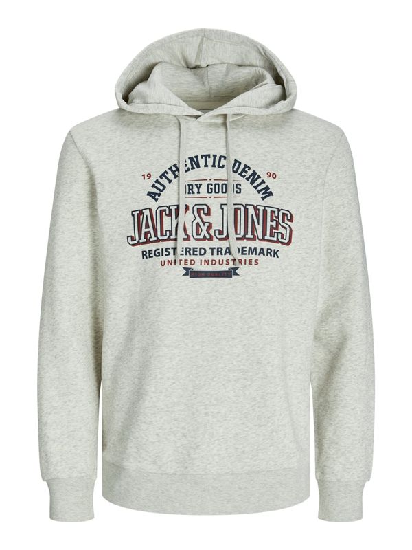 JACK & JONES JACK & JONES Sweater majica  morsko plava / burgund / bijela melange