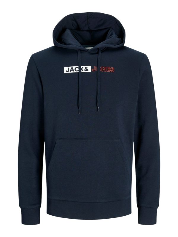 JACK & JONES JACK & JONES Sweater majica  morsko plava / crvena / bijela