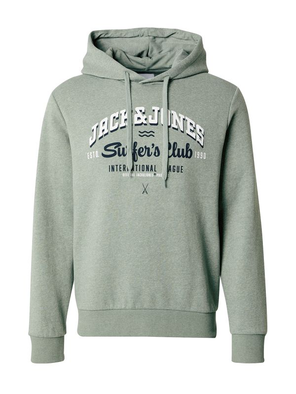 JACK & JONES JACK & JONES Sweater majica  morsko plava / svijetlozelena / bijela