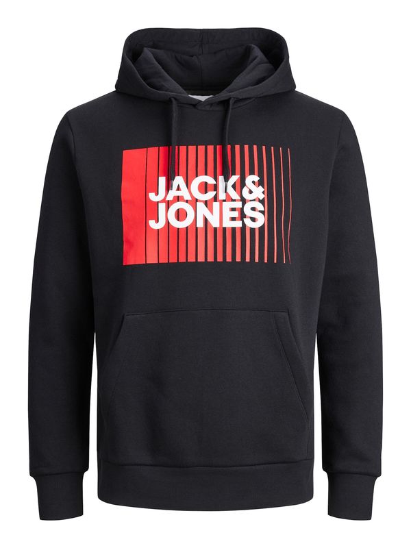 JACK & JONES JACK & JONES Sweater majica  pastelno crvena / crna / bijela