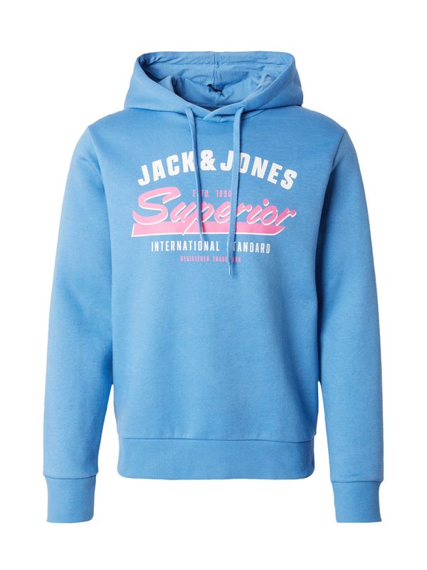 JACK & JONES JACK & JONES Sweater majica  svijetloplava / roza / bijela