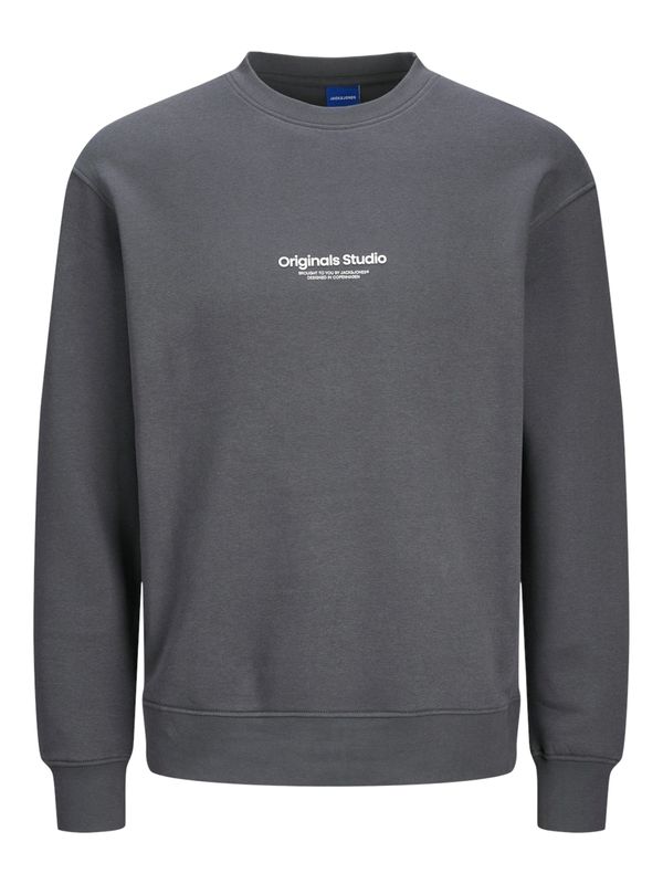 JACK & JONES JACK & JONES Sweater majica 'Vesterbro'  tamo siva / bijela