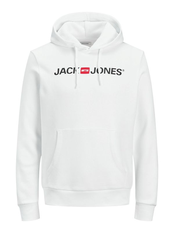 JACK & JONES JACK & JONES Sweater majica 'Waistband'  svijetlo crvena / crna / bijela