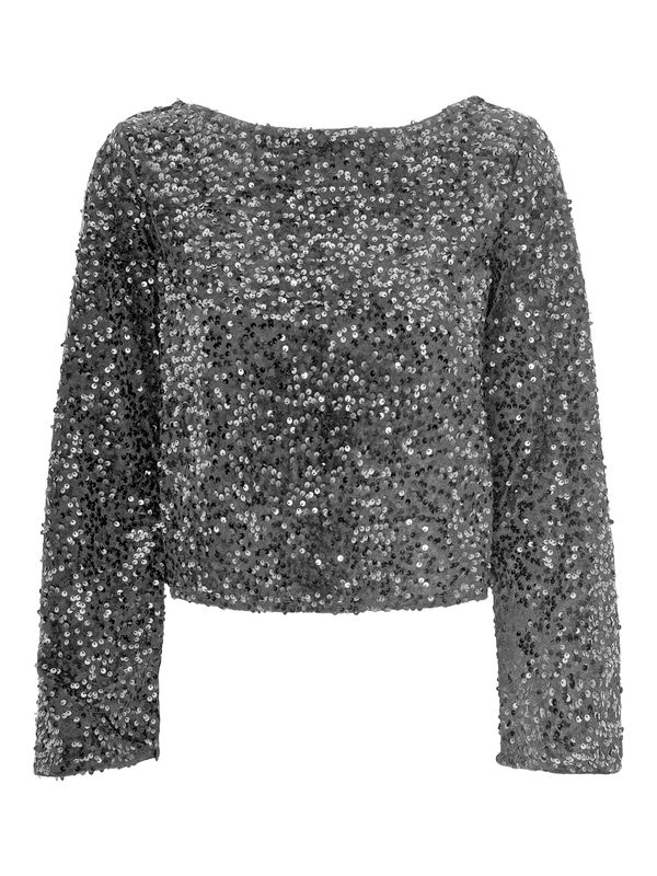 JDY JDY Bluza 'JDYSara'  tamo siva / crna / srebro