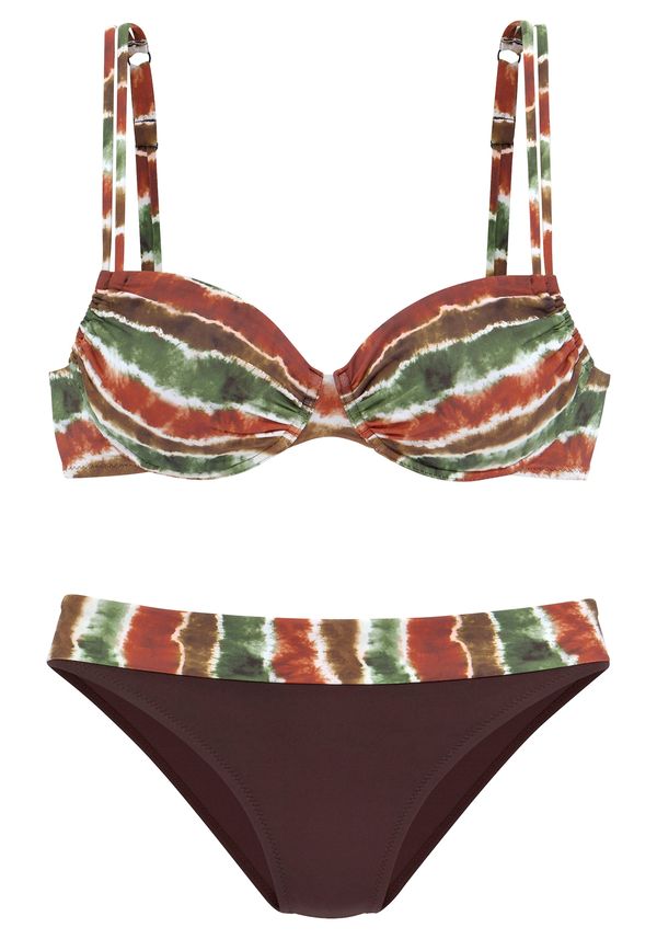 JETTE JETTE Bikini  tamno smeđa / kaki / bijela