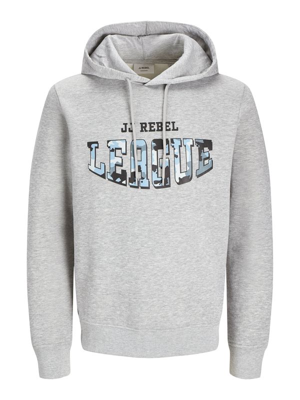 JJ Rebel JJ Rebel Sweater majica 'JREBHAMILTON'  svijetloplava / siva melange / crna