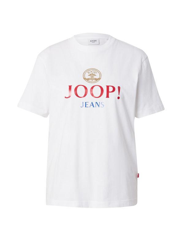 JOOP! Jeans JOOP! Jeans Majica 'Temari'  plava / zeleno smeđa / crvena / bijela