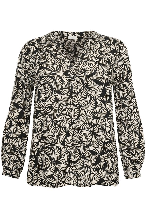 KAFFE CURVE KAFFE CURVE Bluza 'Mirta'  svijetlobež / crna