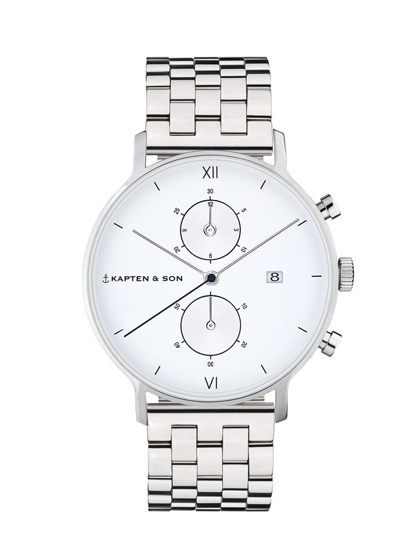 Kapten & Son Kapten & Son Analogni sat 'Chrono Silver Steel'  srebro