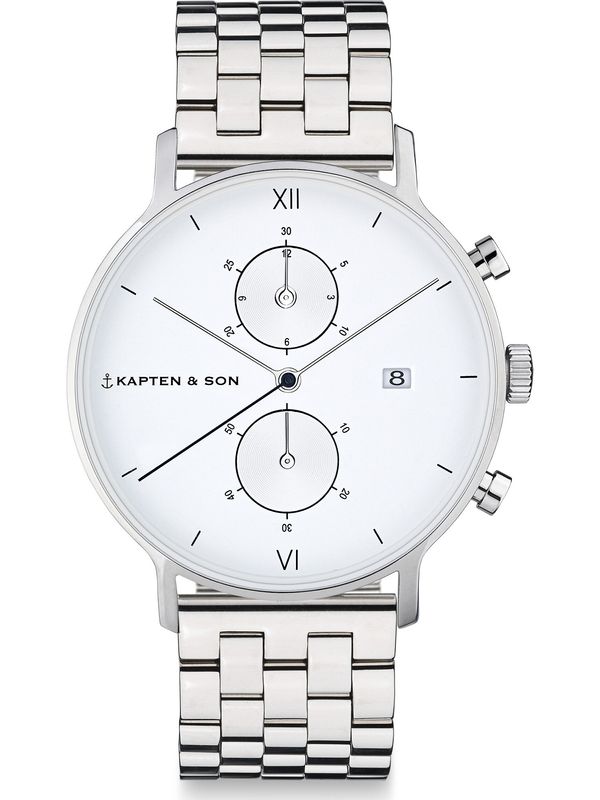 Kapten & Son Kapten & Son Analogni sat 'Chrono Small Silver Steel'  srebro