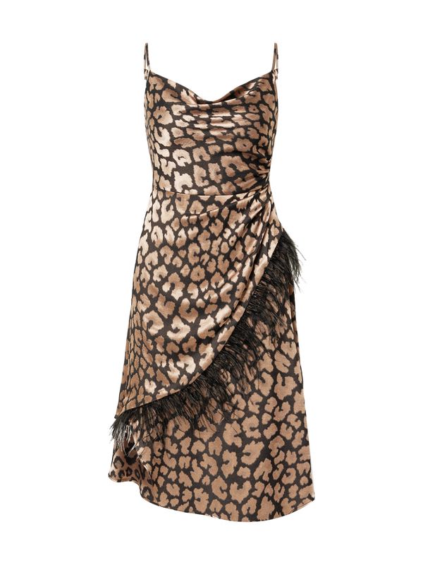 Karen Millen Karen Millen Koktel haljina  pijesak / tamno smeđa