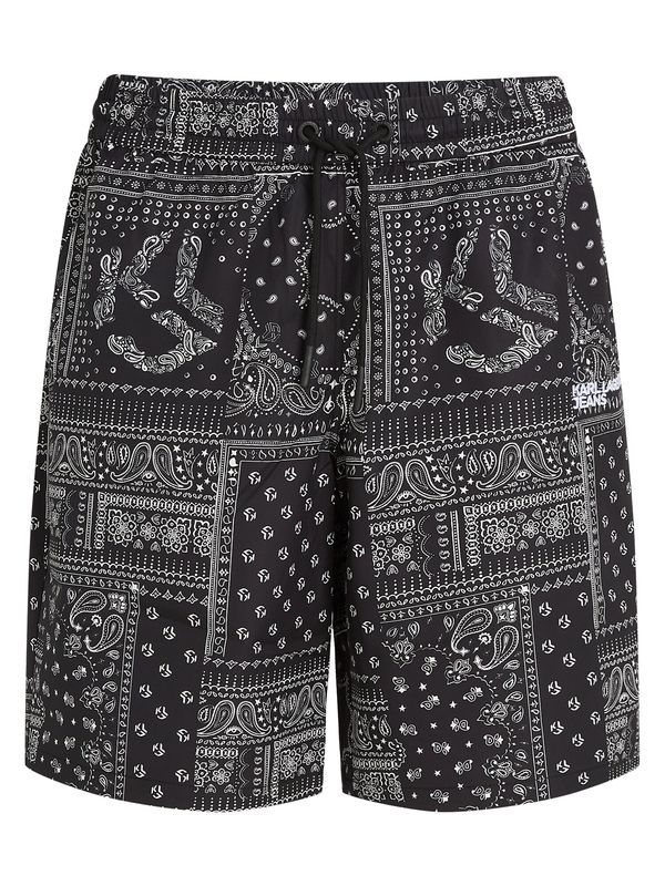 KARL LAGERFELD JEANS KARL LAGERFELD JEANS Hlače  crna / bijela