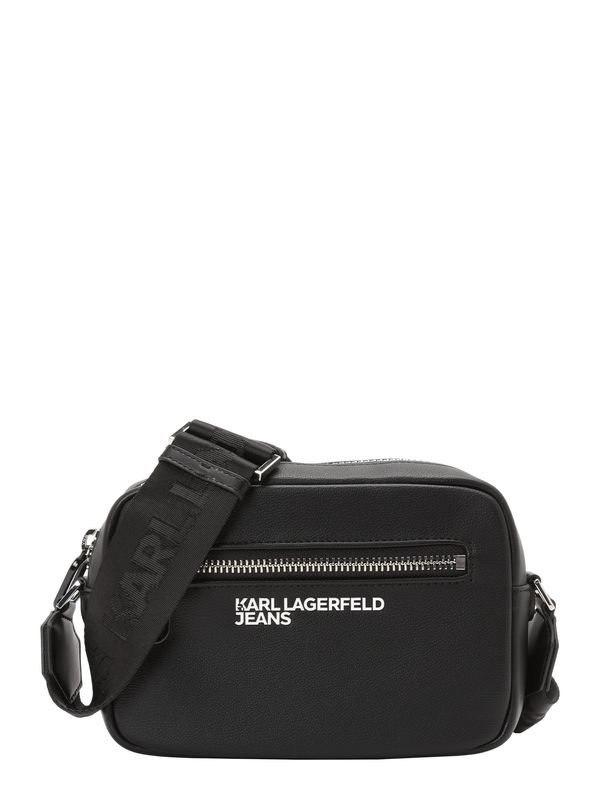 KARL LAGERFELD JEANS KARL LAGERFELD JEANS Torba preko ramena 'ESSENTIAL'  crna / srebro