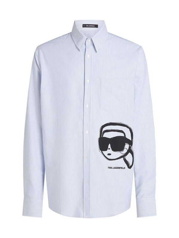 Karl Lagerfeld Karl Lagerfeld Košulja 'IKON'  pastelno plava / svijetloplava / antracit siva