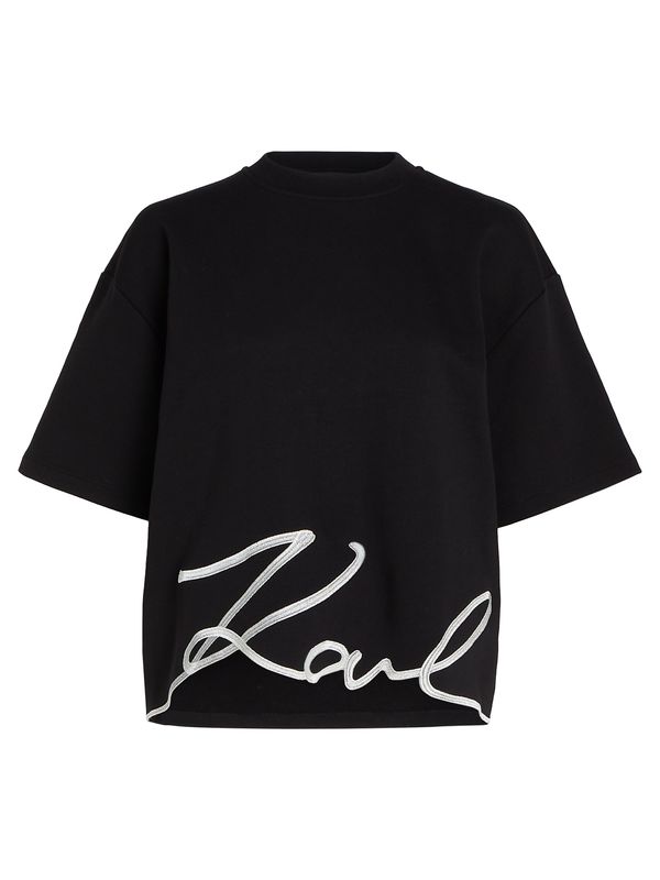 Karl Lagerfeld Karl Lagerfeld Sweater majica  crna / bijela