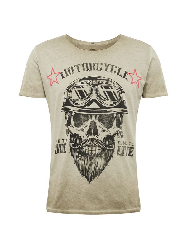Key Largo Key Largo Majica 'MT BEARDED BIKDER'  kaki