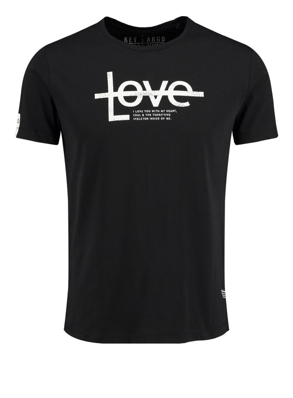 Key Largo Key Largo Majica 'MT LOVE YOU'  crna / bijela