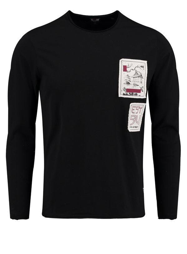 Key Largo Key Largo Sweater majica 'FOCUS'  crvena / crna / bijela