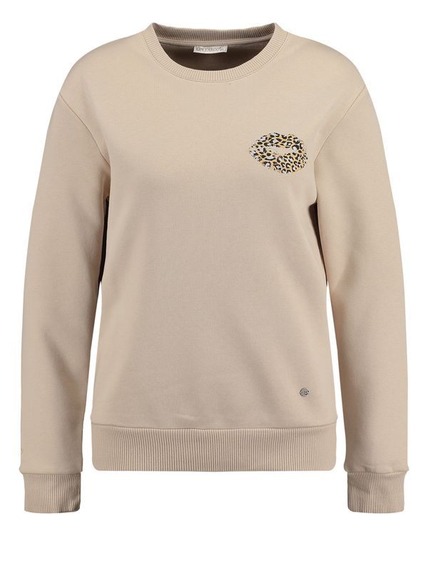 Key Largo Key Largo Sweater majica ' KISS '  bež / smeđa / crna