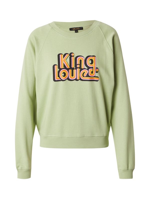 King Louie King Louie Sweater majica 'Febe'  pastelno zelena / sivkasto ljubičasta (mauve) / ciglasto crvena / crna