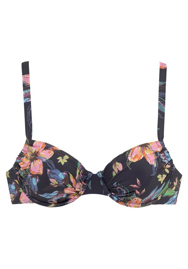 LASCANA LASCANA Bikini gornji dio 'Malia'  antracit siva / koraljna
