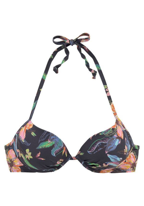 LASCANA LASCANA Bikini gornji dio 'Malia'  noćno plava / svijetloplava / narančasta / roza