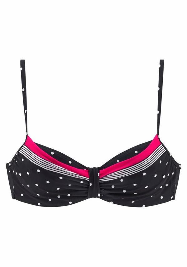 LASCANA LASCANA Bikini gornji dio 'Monroe'  neonsko roza / crna / bijela