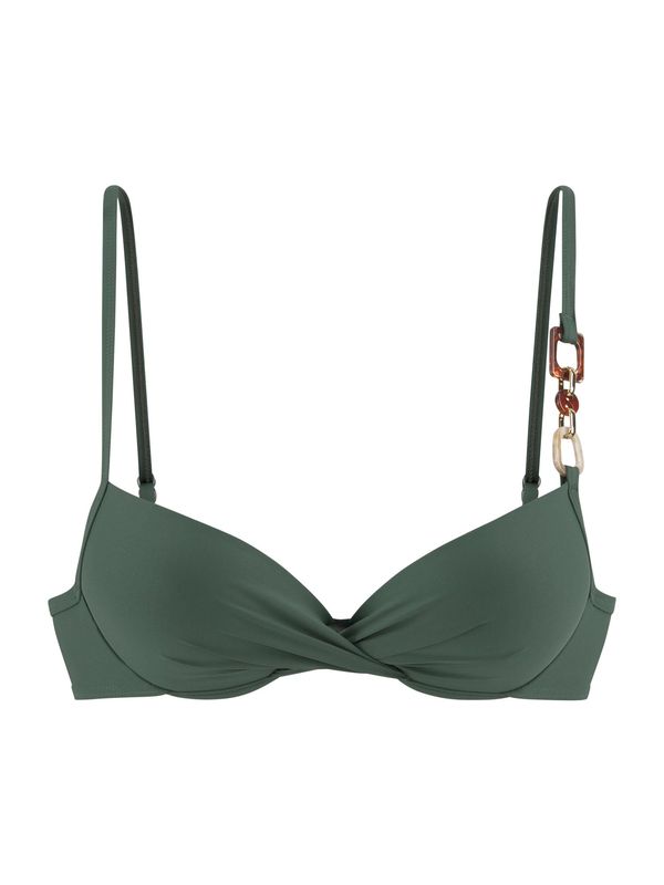 LASCANA LASCANA Bikini gornji dio 'Yves'  boja pijeska / smeđa / zelena