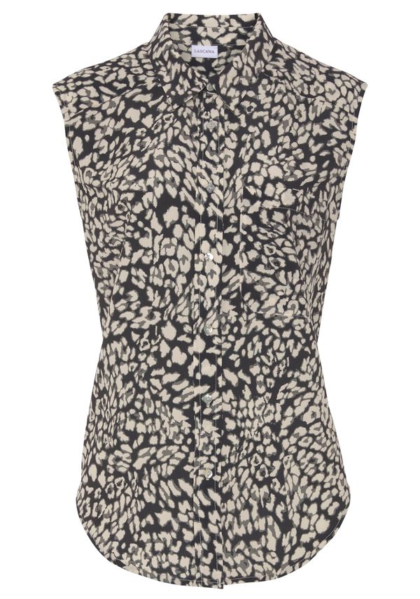 LASCANA LASCANA Bluza  ecru/prljavo bijela / moka smeđa / crna