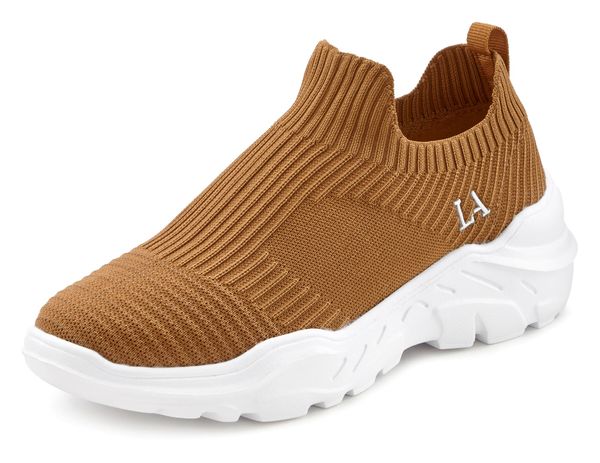 LASCANA LASCANA Slip On tenisice  smeđa / bijela