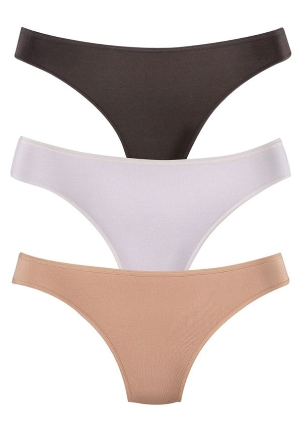 LASCANA LASCANA Tanga gaćice  nude / crna / bijela