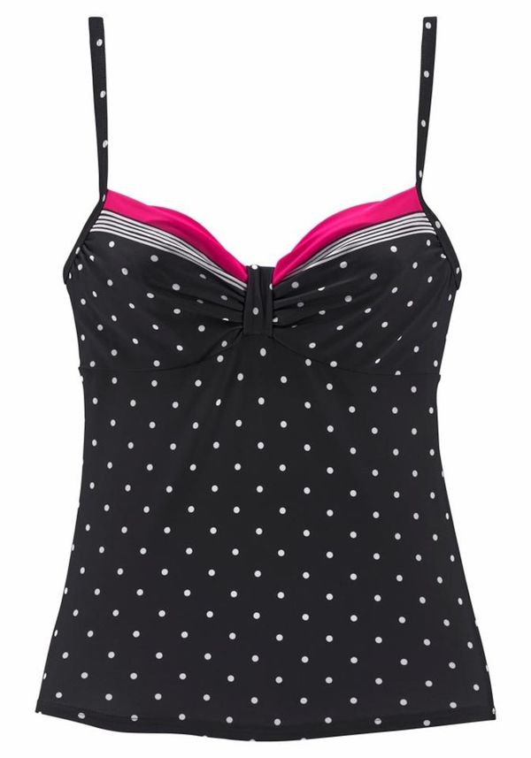 LASCANA LASCANA Tankini top 'Monroe'  neonsko roza / crna / bijela
