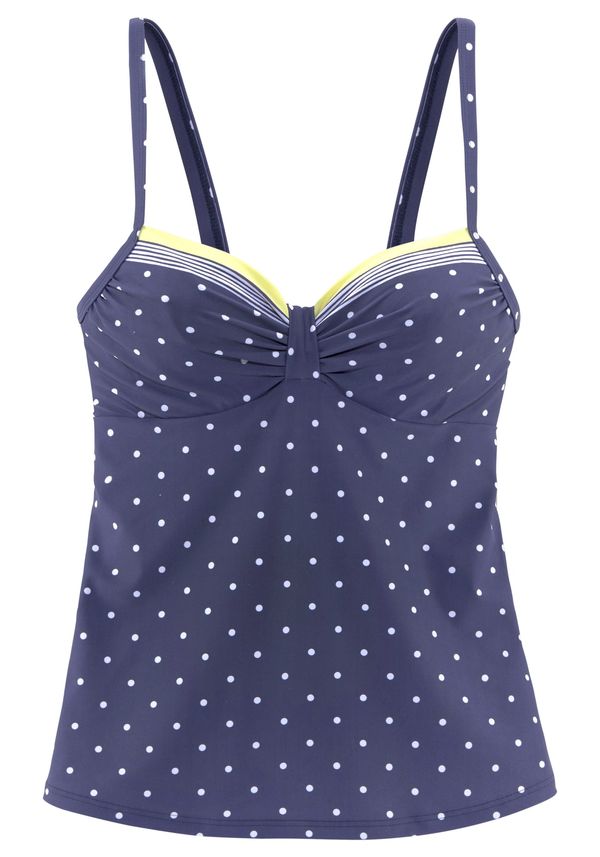 LASCANA LASCANA Tankini top  plava / pastelno žuta / bijela