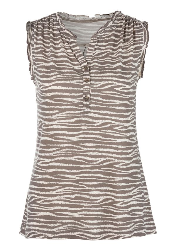 LASCANA LASCANA Top  taupe siva / bijela