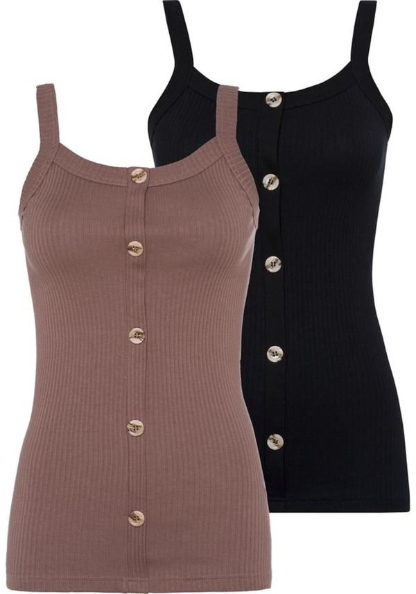 LASCANA LASCANA Top  taupe siva / crna