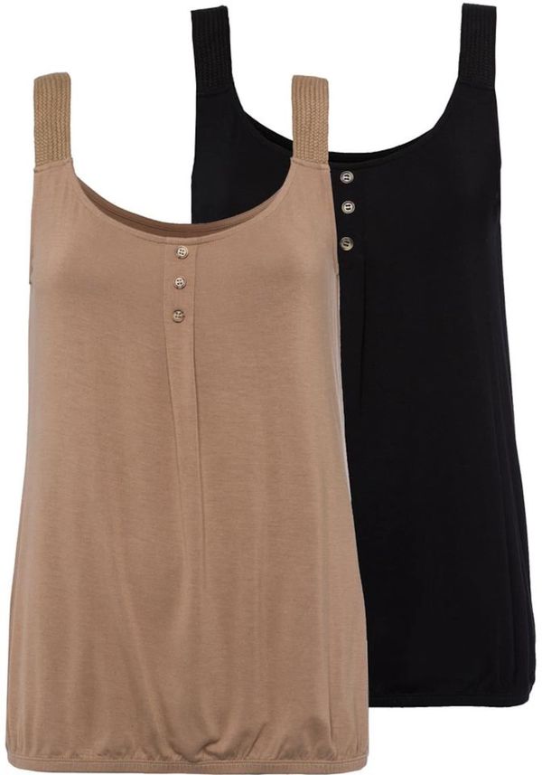 LASCANA LASCANA Top  taupe siva / crna