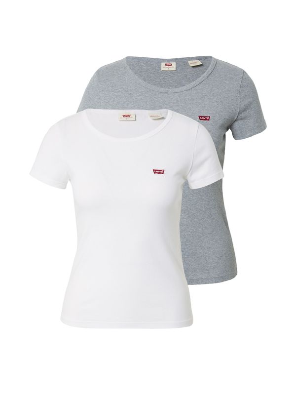 LEVI'S ® LEVI'S ® Majica '2Pack Crewneck Tee'  siva melange / crvena / bijela