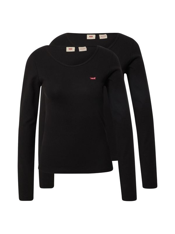 LEVI'S ® LEVI'S ® Majica 'LS 2 Pack Tee'  crvena / crna / bijela
