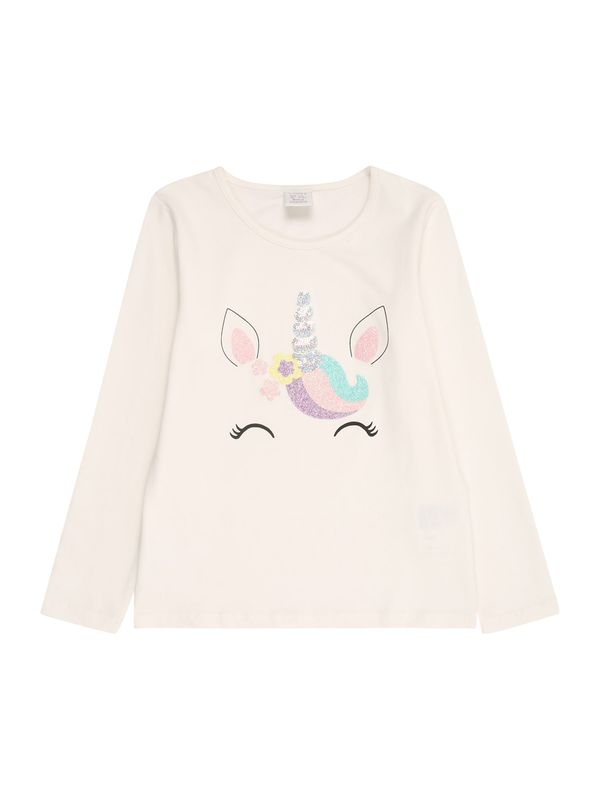 Lindex Lindex Majica 'Unicorn Face'  prljavo roza / crna / srebro / vuneno bijela